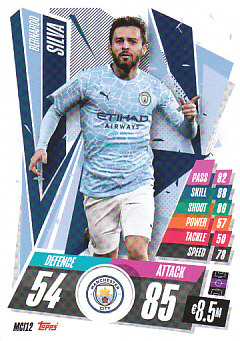 Bernardo Silva Manchester City 2020/21 Topps Match Attax CL #MCI12